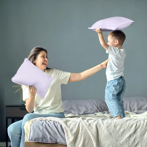 Vista 6 de Utopia Bedding Almohada para niños pequeños (Lavanda, paquete de 2), almohadas de 13x18 para dormir, funda de mezcla de algodón suave