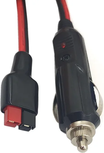 Vista 4 de Cable de enchufe para encendedor de cigarrillos de automóvil, conector de cable de extensión de 45 A a 15 A, resistente 14 AWG compatible con puerto