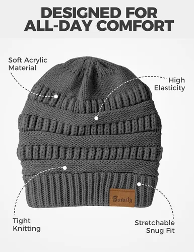 Vista 6 de Gorros holgados para mujer, sombreros de invierno de punto trenzado, regalos para mujer, gorra gruesa y cálida para clima frío