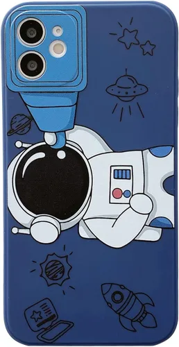 Vista 15 de Yonds Queen para iPhone 7 Plus / 8 Plus, linda funda con diseño de astronauta de dibujos animados, elegante parachoques de TPU suave, protectora