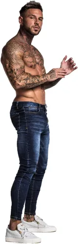Vista 7 de Jeans Gingtto ajustados, desgastados, para hombre
