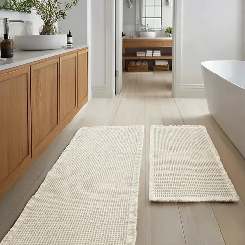 Vista 39 de JIUZHEN Tapete de Baño Mejorado con Diseño de Gofre Súper Absorbente Tapetes de Baño Antideslizantes Alfombras de Baño Lavables a Máquina de Secado
