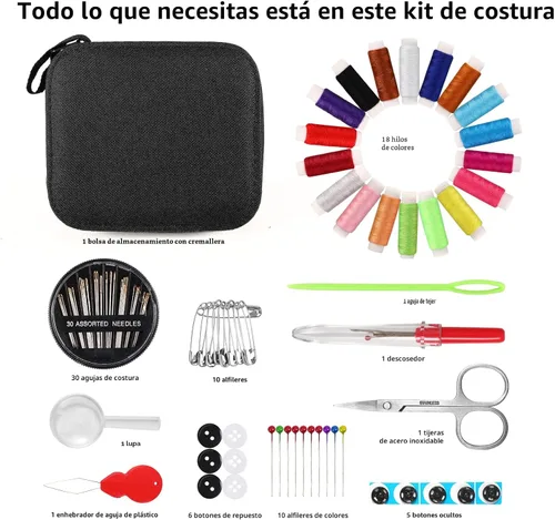 Vista 2 de Kit de costura Marcoon para adultos, kit portátil de reparación de agujas e