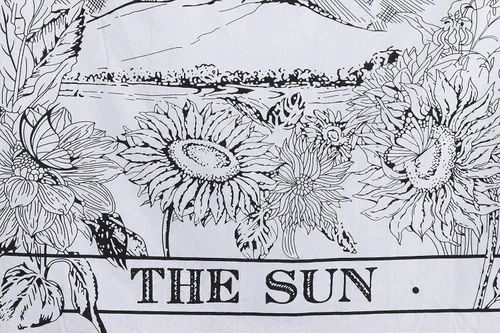 Vista 4 de Popular Handicrafts Tarot The Sun Tapestry - Colgante de pared medieval para decoración del hogar