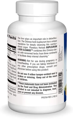 Vista 2 de Planetary Herbals: Bupleurum Liver Cleanse 545 mg 300 Tableta
