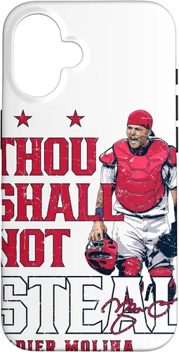 Vista 32 de Thou Shall Not Steal Yadier Molina St Louis MLBPA - Carcasa para iPhone 17