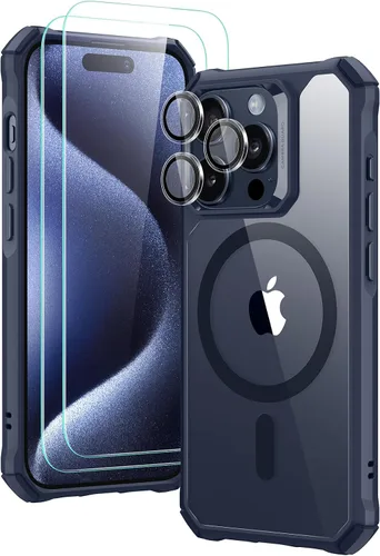 Vista 8 de ESR - Funda para iPhone 15 Pro con protector de pantalla y cámara, color negro esmerilado Conjunto negro esmerilado