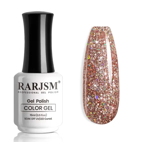 Vista 30 de RARJSM Esmalte de uñas de gel con purpurina de nieve, diamante brillante, gel de uñas de color blanco lechoso con pigmentos plateados y brillantes