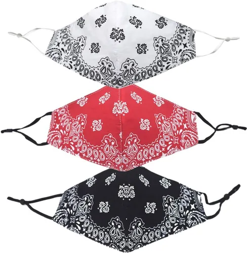 Vista 6 de Bandana de la cubierta de la cara, máscara de tela de algodón suave media cara protectora, pasamontañas de cachemira unisex de moda, Balaclava