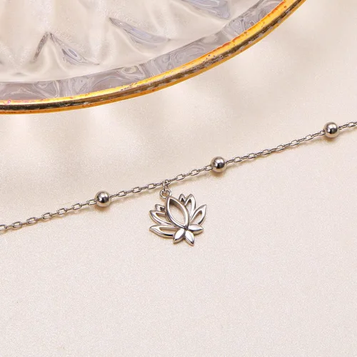Vista 4 de Daochong - Tobillera de plata esterlina S925 ajustable, para mujer
