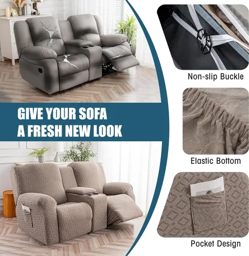 Vista 194 de Gennia Funda Impermeable para Silla Reclinable, Fundas Elásticas para Sofá Reclinable con Bolsillos, Fundas Lavables para Silla Reclinable Lazy Boy