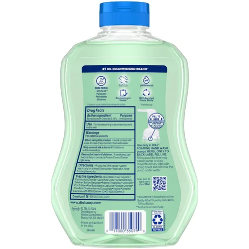 Vista 6 de Dial Antibacterial Defense - Jabón de manos espumoso + aloe, aroma de pera fresca, repuesto de jabón de manos de 30 onzas líquidas (paquete de 4)
