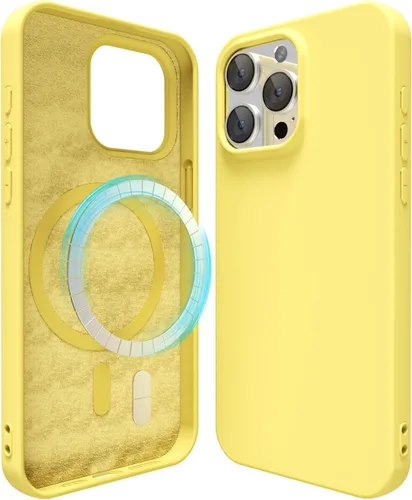 Vista 191 de oakxco Funda de silicona para iPhone 12 Pro Max, magnética, compatible con carga inalámbrica Magsafe, cubierta protectora de goma suave y delgada