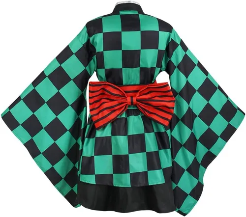 Vista 2 de Tanjirou Kamado - Disfraz de cosplay de anime para mujer, kimono, uniforme