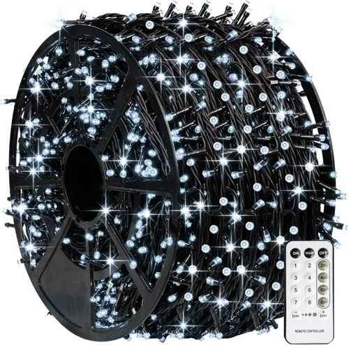 Vista 33 de TW SHINE - Luces de Navidad que cambian de color, 200 luces LED RGB de 66 pies, luces de Halloween para exteriores con control remoto, impermeables
