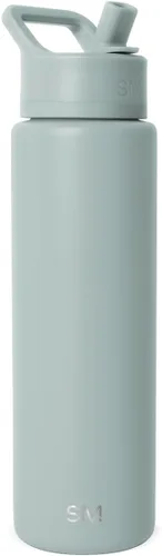 Vista 106 de Simple Modern botella de agua con tapa con pajita, termo de acero inoxidable con aislamiento al vacío, reutilizable, sin BPA, sin fugas