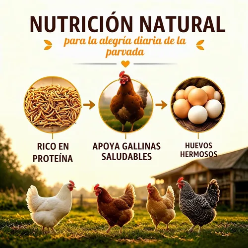 Vista 6 de RANZ Gusanos secos de harina de 2 libras para pollos y aves silvestres