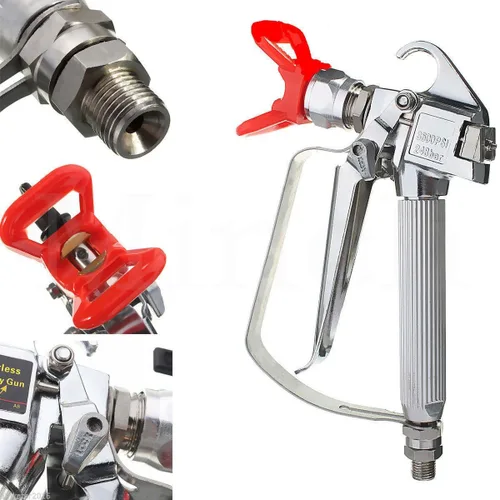 Vista 3 de Pistola de pulverización de pintura sin aire con protector de boquilla para pulverizador de bomba 3600PSI Pistola de pulverización de alta presión