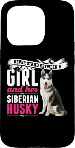 Vista 14 de iPhone 16 Never Stand Between A Girl And Her Siberian Husky Dog Case