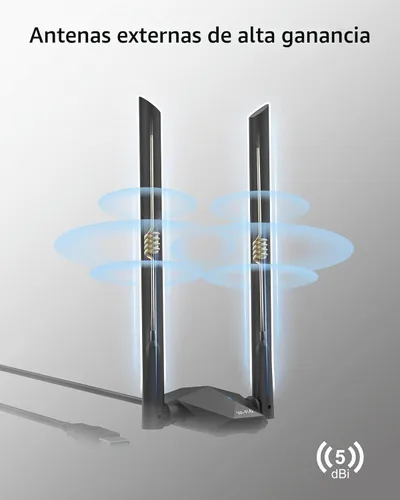 Vista 5 de BrosTrend AX1800 Linux Adaptador WiFi de largo alcance WiFi 6 Banda dual 5GHz y 2.4G High Gain USB WiFi Antenna Compatible with Ubuntu, Raspberry