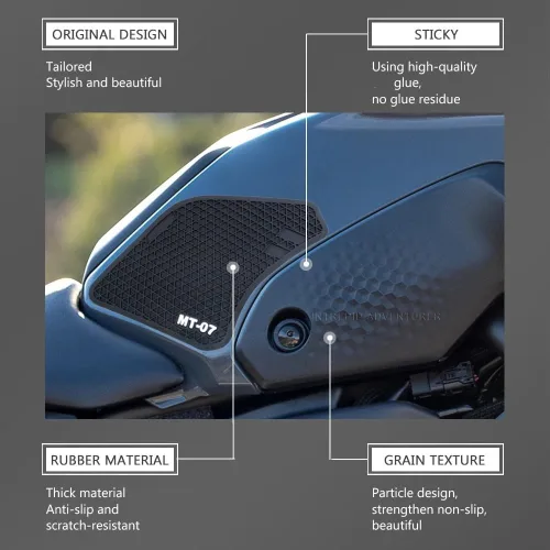 Vista 4 de Protector Stickers Fuel Tank Pad for Ya&maha MT 07 Mt07 MT-07 2021 - Motorcycle Tank Pads Protector Knee Grip Traction Pad