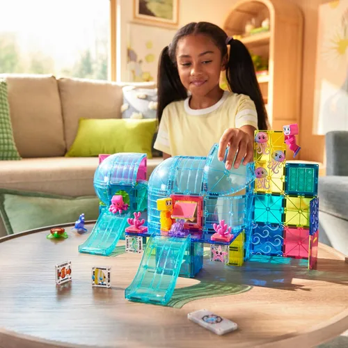 Vista 4 de MAGNA-TILES Undersea Adventure - Juego de construcción magnética de 58 piezas, la marca original de construcción magnética