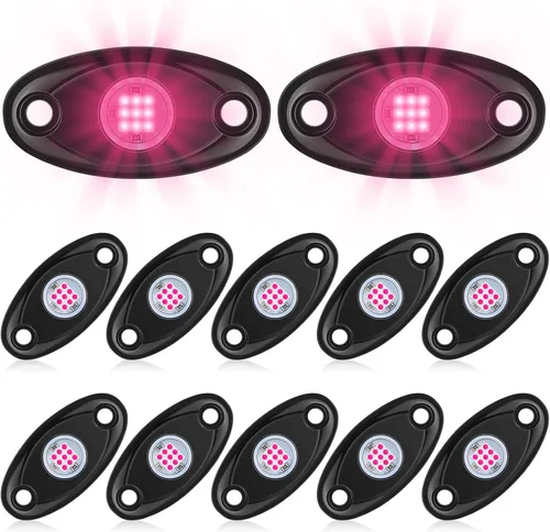 Vista 10 de 12 Cápsulas Luces LED Rock para Automóvil SUV Luces Underglow Impermeables Neón Trail Rig Lámpara Iluminación para Camión Motocicleta Barco ATV UTV