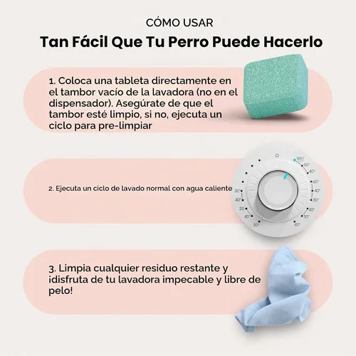 Vista 3 de Uproot Clean Tabletas de limpieza para lavadora para dueños de mascotas