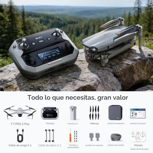 Vista 8 de Ruko F11PRO 2 Plus Drone con cámara de 48MP, foto de 8K, regalo tecnológico Gris