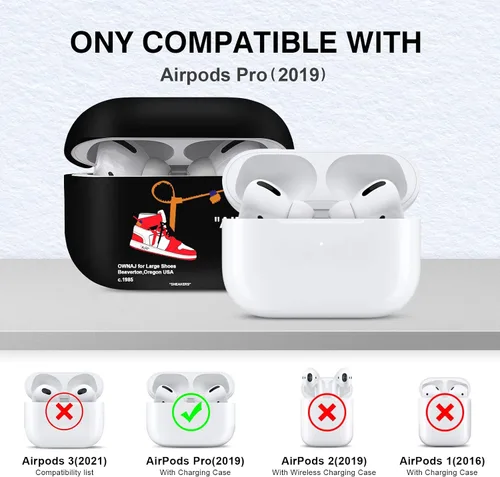 Vista 2 de Gedicht Funda para Airpods Pro con cordón, bonitos zapatos deportivos de dibujos animados, funda protectora de TPU suave resistente para Apple