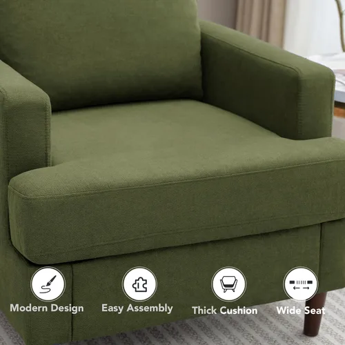 Vista 3 de Weture Silla decorativa Mid-Century, sillón verde, sillas de sala de estar