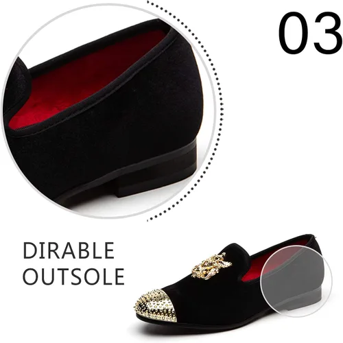 Vista 4 de Mocasines de piel auténtica textura metalizada brillantina sin agujetas para hombre