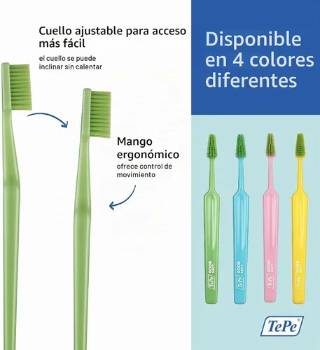 Vista 5 de TEPE Good - Cepillo de dientes de cerdas suaves para adultos y adolescentes, paquete de 1, regular