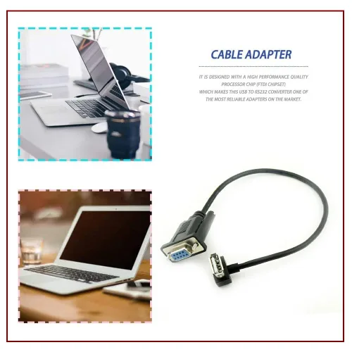 Vista 2 de Vanki 1 unids RS232 DB9 hembra a USB 2.0 A hembra adaptador de cable serie convertidor 8 pulgadas 9.8 in