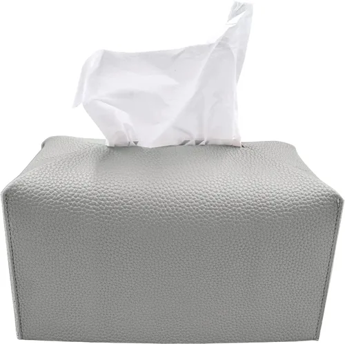 Vista 13 de Carrotez Funda para caja de pañuelos, soporte cuadrado de piel sintética refinada, soporte decorativo para encimera de tocador de baño, mesitas