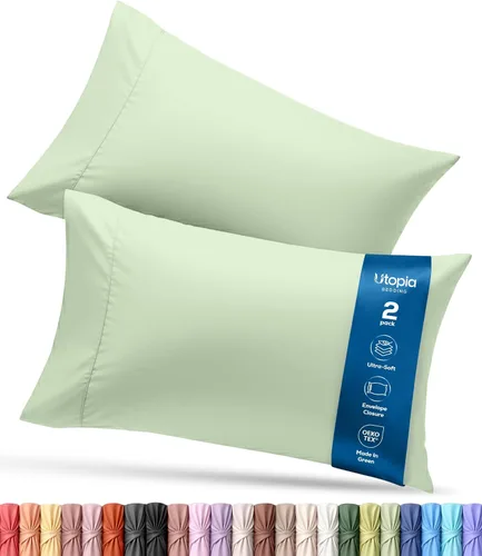 Vista 21 de Utopia Bedding - Juego de 2 fundas de almohada tamaño estándar, con cierre de sobre, tela de microfibra cepillada suave, resistentes al encogimiento