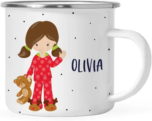 Vista 11 de Andaz Press Taza de café de acero inoxidable con nombre personalizado de 11 onzas para niños, 1 paquete, taza de Navidad personalizada