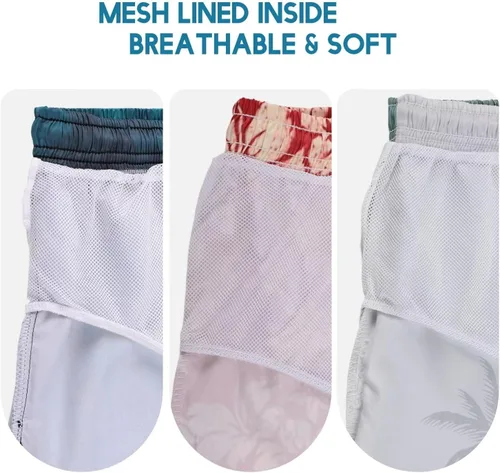 Vista 6 de Traje de baño para hombre estilo hawaiano, con forro de malla, tipo short para playa, con bolsillos