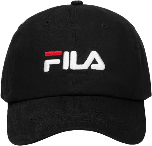 Vista 2 de Fila Gorra de béisbol ajustable con logotipo de velocidad unisex de sarga de algodón (negro), Negro