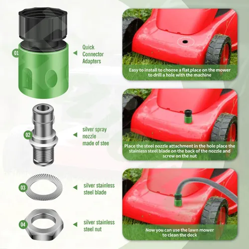 Vista 3 de Kit de lavado de cubierta de cortacésped, compatible con MTD, Troy-Bilt, tractor de cortacésped Craftsman, adaptador de limpieza de cubierta Cub