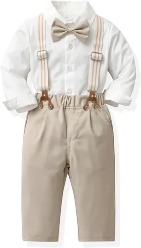 Vista 21 de SALNIER Conjunto formal de esmoquin para niños pequeños B-Negro