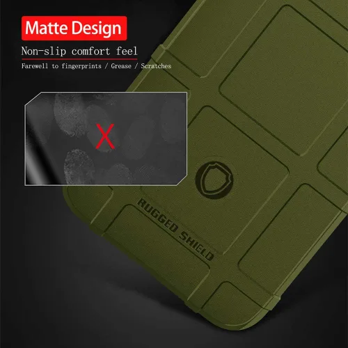 Vista 7 de Para iPhone 11 Caso, (Rugged Shield Series) TPU Funda Protectora Táctica Gruesa De Armadura Sólida Para IPhone 11 (6.1 Pulgadas) - Verde Ejército