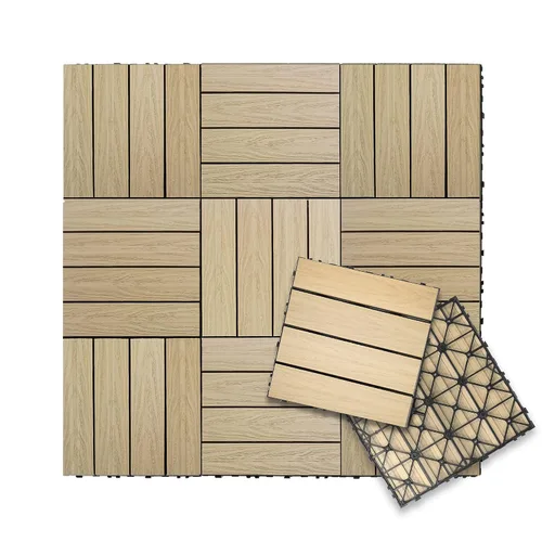 Vista 8 de NewTechWood UltraShield Naturale - Azulejo compuesto para exteriores (1 pie x 1 pie), color rosa de Seúl (10 pies cuadrados por caja)