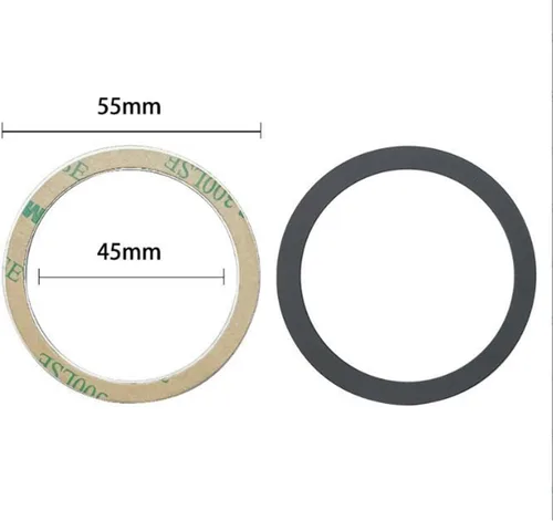 Vista 2 de TENOC - Adhesivo universal de metal para anillo, 6 unidades, Bkack+Plata Compatible con teléfonos celulares iPhone/Samsung/Android, cargador