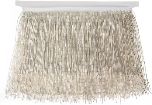 Vista 13 de Ribete de flecos con cuentas, cinta con borlas de 4 pulgadas de ancho, 1 yarda de largo para manualidades, decoración de ropa (negro)