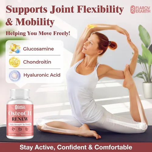 Vista 3 de Suplementos articulares para mujeres OsteoCII Renew Triple Strength - Fórmula avanzada para articulaciones, huesos y piel - colágeno, glucosamina