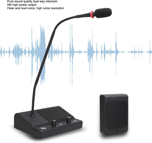 Vista 2 de Sistema de intercomunicación de altavoz de ventana, micrófono dúplex antiinterferencias de doble manera hablar a través de ventana de vidrio