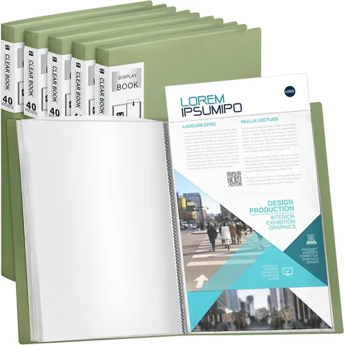 Vista 12 de Marspark - Carpeta de 4 piezas con fundas de plástico grande de 8.5" x 11", libro de presentación de 40 bolsillos con 80 páginas, carpeta