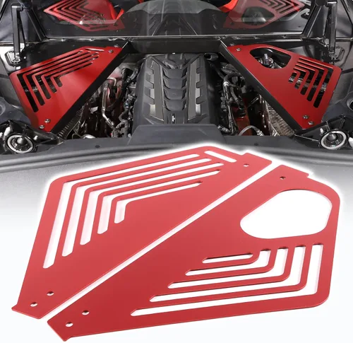 Vista 11 de Cubierta de panel de bahía de motor compatible con Chevrolet Corvette C8 2020-2023, cubiertas traseras de aleación de aluminio para motor izquierda