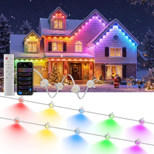 Vista 10 de Luces permanentes navideñas para exteriores, 100 pies RGBWW/60LM Triple-LED